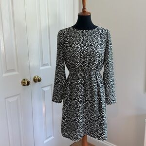 J. Crew MERCANTILE Black & White Heart Dress Size 4